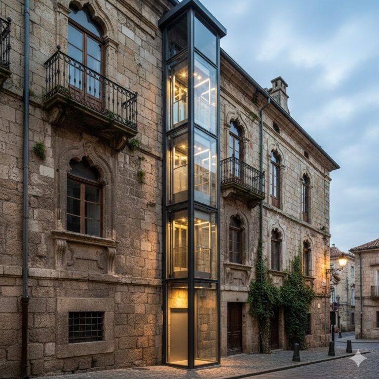 تركيب المصاعد الخارجية في المباني القديمة