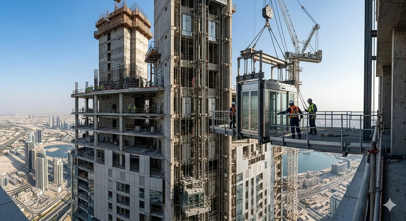 تركيب مصعد في المباني الشاهقة